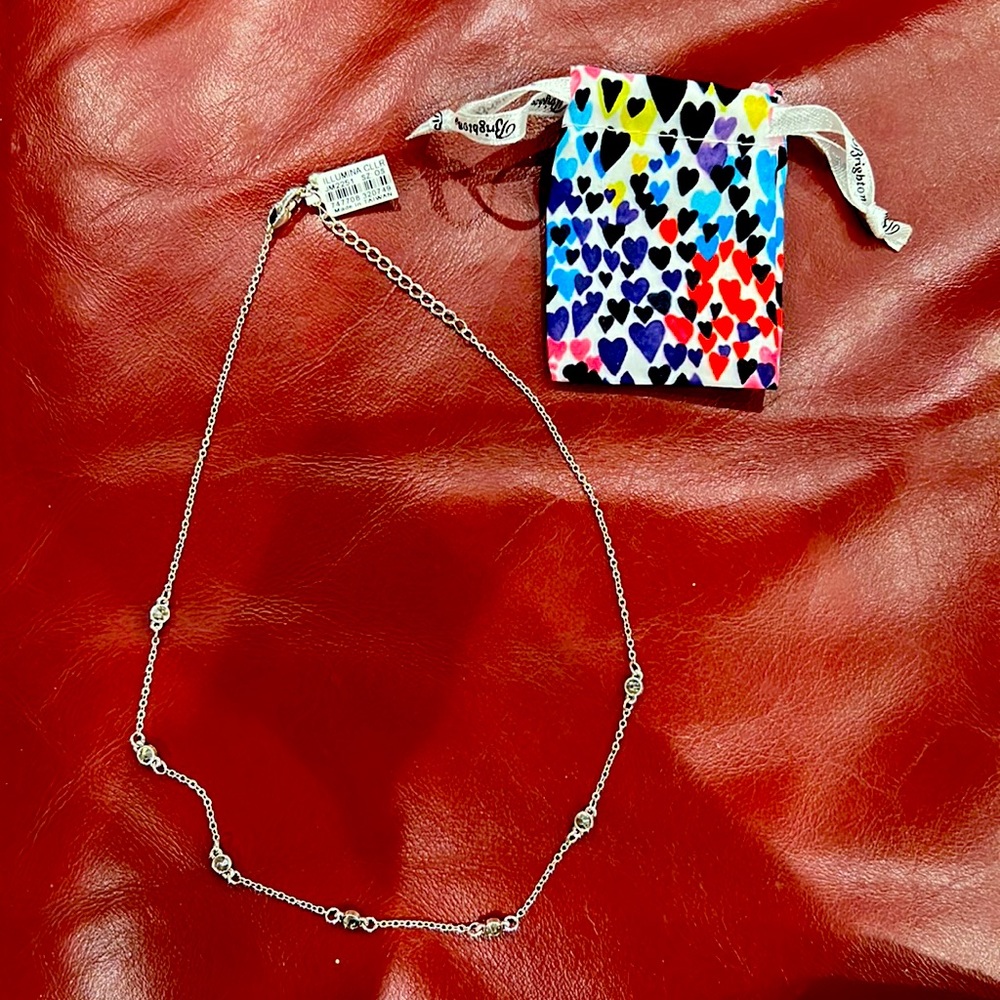Brighton silver necklace with 7 crystals